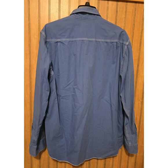 Tommy Bahama Shirt Men Sz M Blue Chambray Long Sleeve Button Up Pockets - Picture 2 of 5